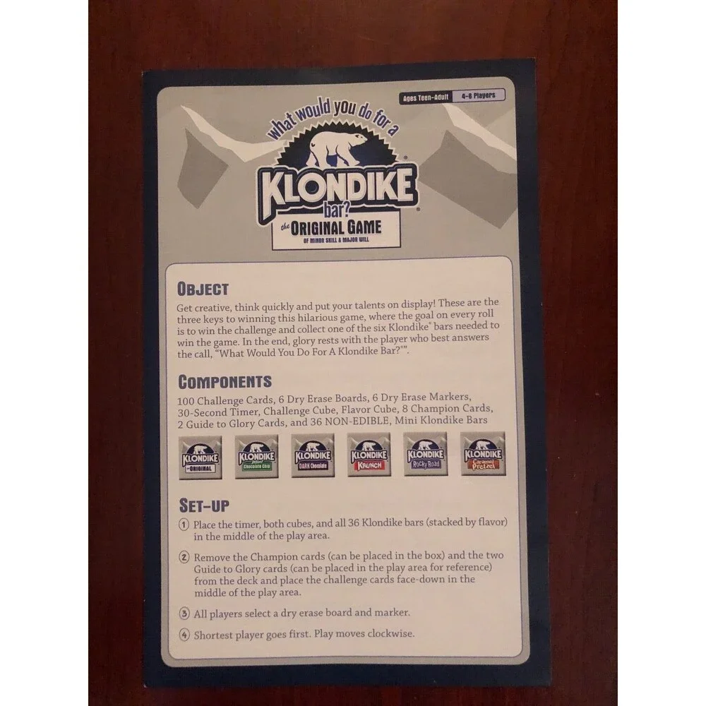 What Would you‎ do for a Klondike Bar? The Original Game Exc. Condition